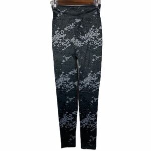 Kate & Mallory Hi-Rise Athletic Workout Leggings Women's‎ XS Gray Black Printed